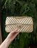 Bolsa Kiara Média Chevron Couro Metalizado Ouro Light