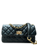 Bolsa Lavínia Couro Preto com Ferragens Dourada