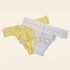 KIT DUO CALCINHA TANGA EM RENDA BRANCA/AMARELO