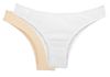 KIT CALCINHA BIQUINI 100% ALGODÃO BRANCO/NUDE