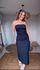 Vestido Sem Alça Pregas Preto
