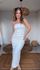 Vestido Sem Alça Pregas Off White