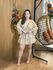 Macaquinho Tayla em Chiffon Nude | Manga Longa Bufante, Decote V e Camadas Elegantes para Eventos Casuais Sofisticados (36 ao 44)