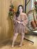 Vestido Curto Mavie Ciganinha em Chiffon Cappuccino | Modelo Ombro a Ombro com Mangas em Camadas e Babado na Barra (36 ao 44)