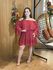 Vestido Curto Mavie Ciganinha em Chiffon Marsala | Modelo Ombro a Ombro com Mangas em Camadas e Babado na Barra (36 ao 44)