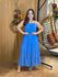 Vestido Suellem Midi em Chiffon Azul | Elegância Clássica com Toque Romântico (36 ao 44) 