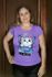 T-SHIRT VISCOSE ESTAMPADA FLOCADA LILÁS