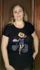 T-SHIRT VISCOSE ESTAMPADA FLOCADA PRETA