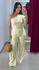 Conjunto Alfaiataria (Pantalona/Blusa Assimétrica) - AMARELO MANTEIGA