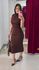 Vestido Midi Drapeado Regata - MARROM 