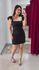 Vestido Alça Babado Sarja - PRETO