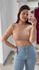 Cropped Tricot Manga Bufante - NUDE