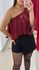 Cropped Nula Manga Xadrez - VERMELHO