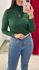 Blusa Manga Longa Tricot Gola Alta - VERDE OLIVA