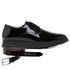 Sapato Jota Pe Casual Preto em Couro Verniz Air Imola + Cinto de Verniz