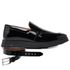 Sapato Jota Pe Casual Preto em Couro Verniz Air Madison + Cinto de Verniz
