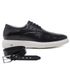 Sapato Jota Pe Casual Preto em Couro Air Enigma + Cinto de Couro