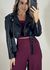 Jaqueta Cropped Couro fake