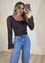 Blusa Tricot Manga tela