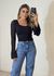 Blusa Tricot Manga tela