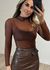 Blusa Tule Marrom 