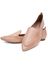 Mocassim Feminino Confort Bico Fino em Couro Nude