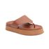 Sandália Papete Feminina Flatform de Dedo Sola Alta Caramelo