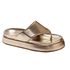 Sandália Papete Feminina Flatform de Dedo Sola Alta Dourado