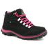 Bota Adventure Feminina Couro Legítimo Preto e Rosa