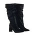 Bota Feminina Slouchy Salto Médio Triangular Cristal Preto