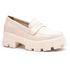 Sapato Mocassim Feminino Tratorado Couro Legítimo Off White