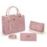 Kit Bolsa Feminina + Carteira + Clutch Rosa