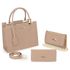 Kit Bolsa Grande Feminina + Carteira + Clutch Nude