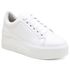 Tênis Feminino Plataforma Flatform Solado Borracha Sintético Branco