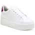 Tênis Feminino Plataforma Flatform Solado Borracha Sintético Branco e Pink