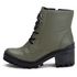 Bota Coturno Tratorado Feminina Em Couro Legitimo Verde Militar