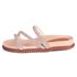 SANDÁLIA PAPETE FLAT FEMININA BIRKEN STRASS BRILHO NUDE