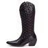 Bota Texana Feminina Em Couro Legitimo Preto