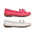 Kit 2 Mocassins Casual Feminino Em Couro Branco+Pink
