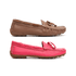 Kit 2 Mocassins Casual Feminino Em Couro Marrom + Pink