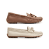 Kit 2 Mocassins Casual Feminino Em Couro Marrom + Creme