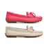 Kit 2 Mocassins Casual Feminino Em Couro Pink+Creme