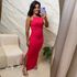 Vestido longo costa nua Pink