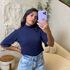 Blusa gola alta marinho
