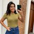 Blusa basic verde oliva