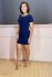 Vestido curto de manga marinho