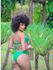 Calcinha de Biquíni Drapeada Selena Verde
