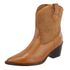 Bota Texana Country Cano Curto Western Brilho em Couro Maria Paula Camel