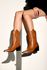 Bota Texana Country Western Cravo em Couro Feminina Maria Paula Camel