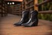 Bota Country Texana Western em Couro Bico Fino Maria Paula Preta